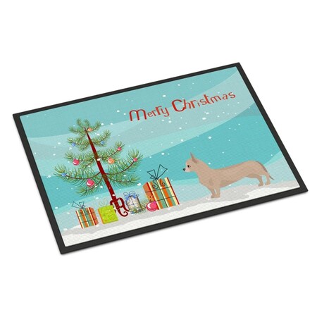 Carolines Treasures 18 x 27 in. Tan Chiweenie Christmas Tree Indoor or Outdoor Mat CK3815MAT
